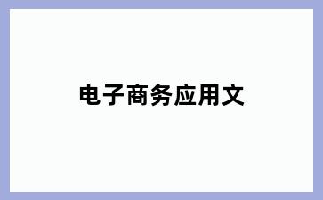 电子商务应用文
