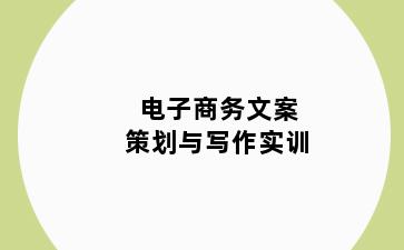 电子商务文案策划与写作实训
