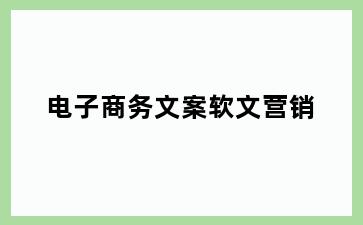 电子商务文案软文营销