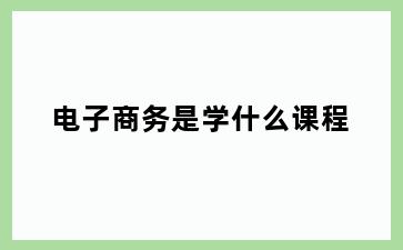 电子商务是学什么课程