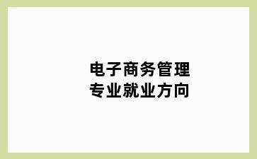 电子商务管理专业就业方向