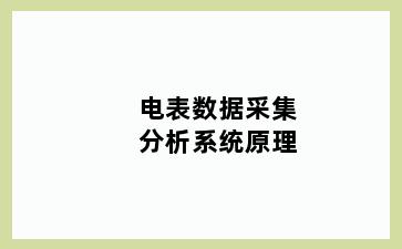 电表数据采集分析系统原理