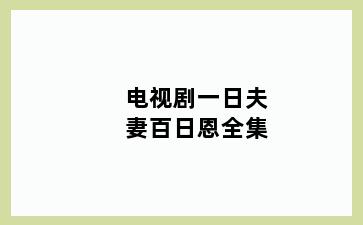 电视剧一日夫妻百日恩全集