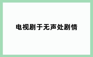 电视剧于无声处剧情
