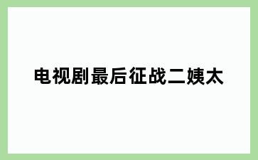 电视剧最后征战二姨太