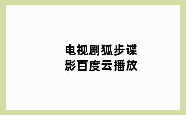 电视剧狐步谍影百度云播放