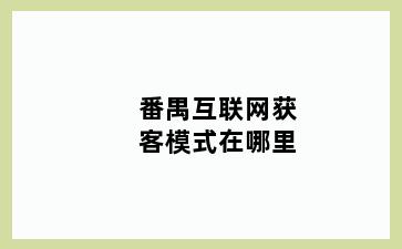番禺互联网获客模式在哪里