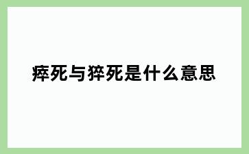 瘁死与猝死是什么意思