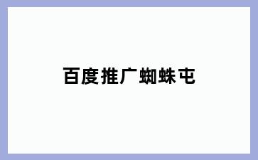百度推广蜘蛛屯