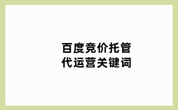 百度竞价托管代运营关键词