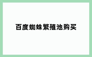 百度蜘蛛繁殖池购买