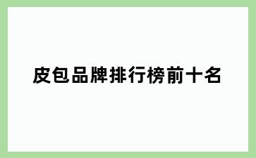 皮包品牌排行榜前十名