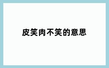 皮笑肉不笑的意思
