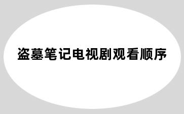 盗墓笔记电视剧观看顺序