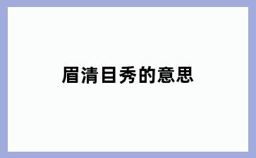 眉清目秀的意思