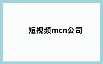 短视频mcn公司