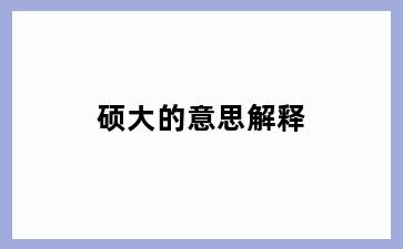 硕大的意思解释