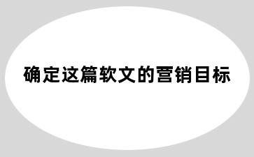 确定这篇软文的营销目标