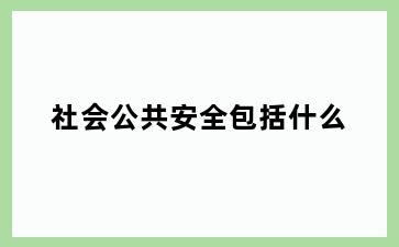 社会公共安全包括什么
