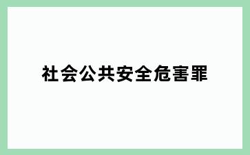社会公共安全危害罪
