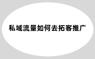 私域流量如何去拓客推广
