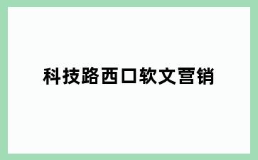 科技路西口软文营销