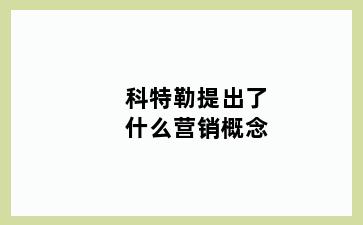 科特勒提出了什么营销概念