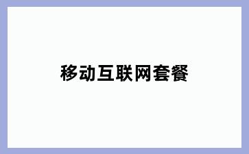 移动互联网套餐