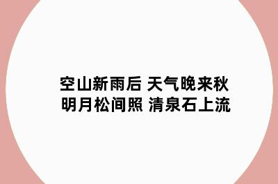 空山新雨后 天气晚来秋 明月松间照 清泉石上流
