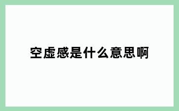 空虚感是什么意思啊