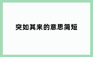 突如其来的意思简短