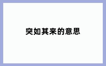 突如其来的意思