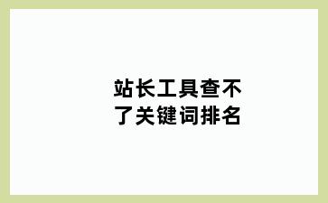 站长工具查不了关键词排名