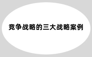 竞争战略的三大战略案例