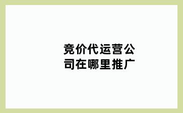 竞价代运营公司在哪里推广