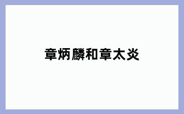 章炳麟和章太炎