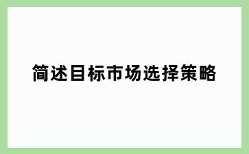 简述目标市场选择策略