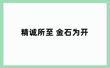 精诚所至 金石为开