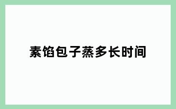 素馅包子蒸多长时间
