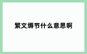 繁文缛节什么意思啊