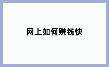 网上如何赚钱快