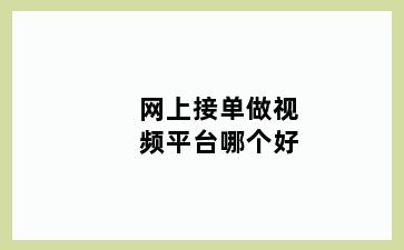 网上接单做视频平台哪个好