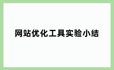 网站优化工具实验小结