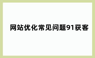 网站优化常见问题91获客