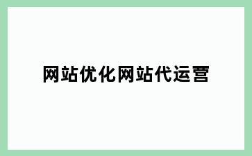网站优化网站代运营