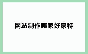 网站制作哪家好蒙特