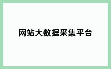 网站大数据采集平台