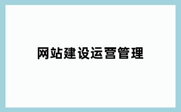 网站建设运营管理