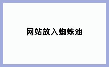 网站放入蜘蛛池