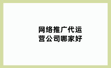 网络推广代运营公司哪家好